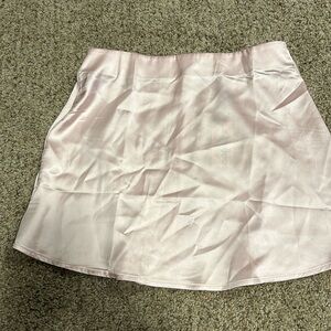 Pink satin skirt